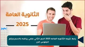 رابط نتيجة الثانوية العامة 2025 الدور الثاني علمي رياضة بالاسم ورقم الجلوس الآن